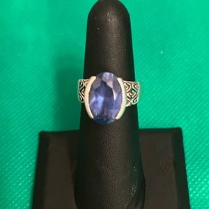 .925 Sterling Silver topaz ring